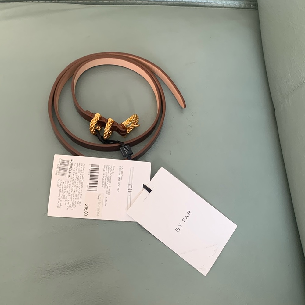 By Far NWT Authentic Kat Semi Patent Leather Belt